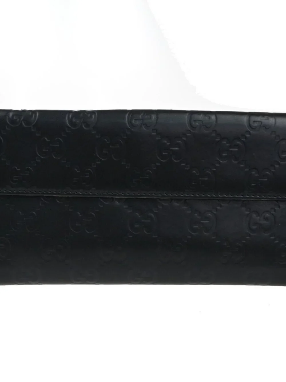GUCCI Logo Guccissima GG Lovely Heart Bifold Long Wallet Leather Black 02KD033 - Picture 3 of 16